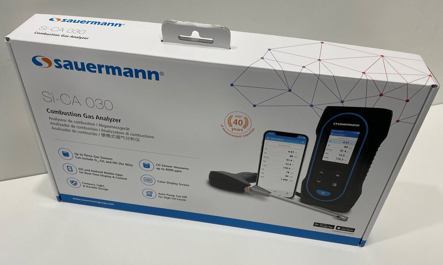 Sauermann Si-CA 030 Combustion Flue Gas Analyser Kit (O2 & CO) (no bag)