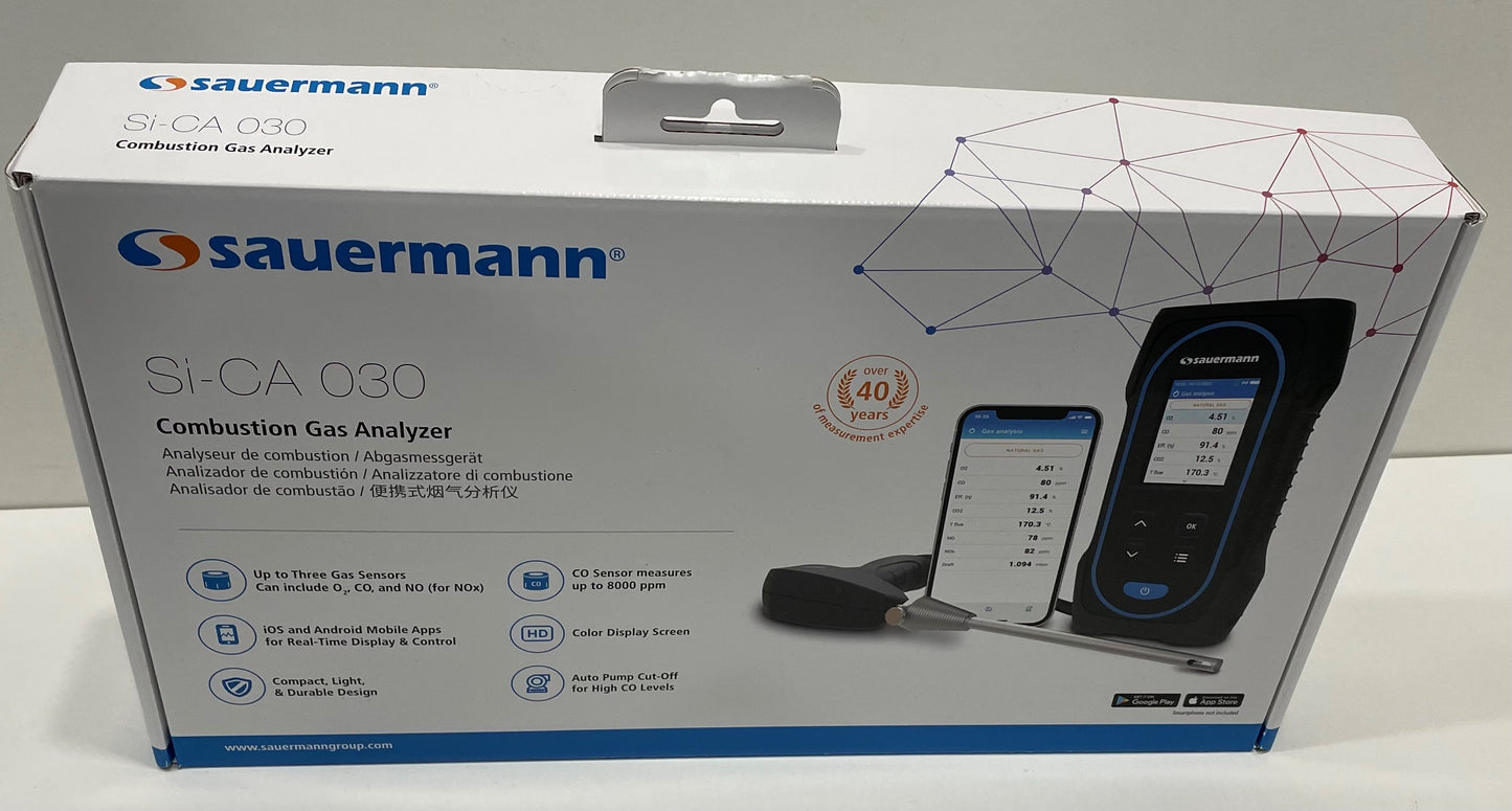 Sauermann Si-CA 030 Combustion Flue Gas Analyser Kit (O2 & CO) (no bag)