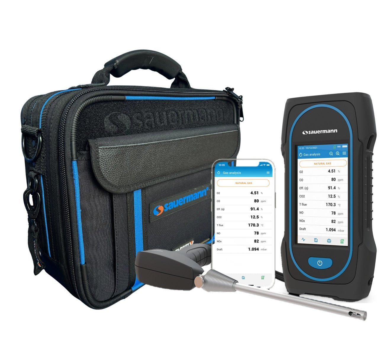 Velocity Sauermann Si-CA 130 Combustion Flue Gas Analyser 180mm probe